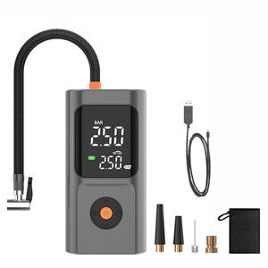 Kompresor udara 150 PSI, pompa udara ban sepeda motor mobil cocok untuk mobil dengan Powerbank dan lampu Led - Product Image 1
