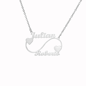 Colar Personalizado com Design de Coração e Dois Nomes, Joia de Moda em Ouro Folheado, Presente para Mulheres e Homens - Product Image 5