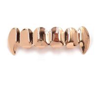 Classique Antique Bronze Plaqué Amovible Bling Top & Bottom Grillz Argent Or Dents Bijoux pour Cadeau De Fête