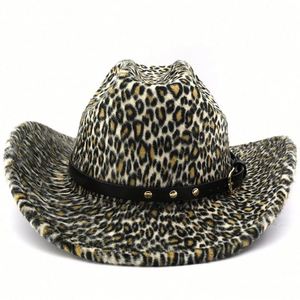 2025 Autumn Winter New Arrival Fashion Women Stylish Cosplay Leopard Print Cowboy <b>Hat</b> - Product Image 4