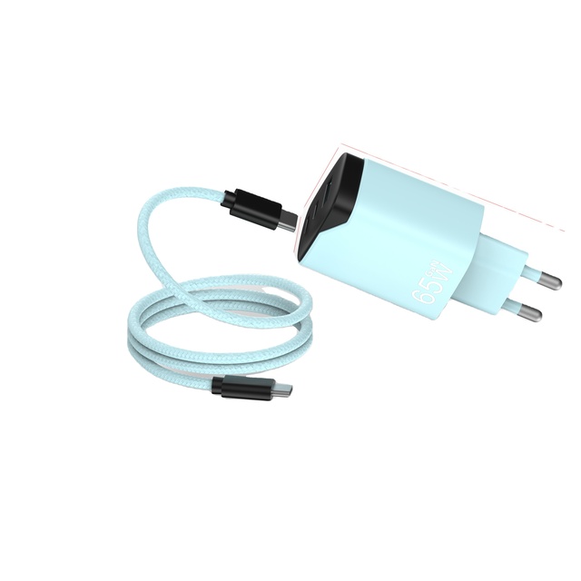 2026 New EU Plug 65W GaN 3-Port PD Ultra Thin Fast Travel Charger Best Selling for Phone