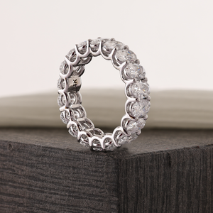 Anillo de Eternidad Completo con Diamantes Cultivados en Laboratorio de Corte Ovalado de Lujo, Oro de 14K, Anillo de Aniversario de Bodas con Diamantes Cultivados en Laboratorio para Mujer - Product Image 4