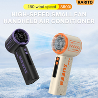 Mini ventilateur portable à main - Ventilateur turbo avec 150 vitesses de vent, 3600 mAh et charge USB Type-C 5W
