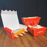 Livraison à temps Tomates pliantes biodégradables sur bâtons Boîte à cordes Papier kraft Boîte alimentaire Bingtanghulu