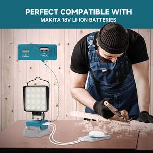 2 LED work <b>lights</b> are 18v <b>batteries</b> and the <b>battery</b> <b>lights</b> are 18v tool portable <b>outdoor</b> flood <b>lights</b> - Product Image 2