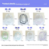 Sac de rangement portable en PVC transparent épaissi et personnalisable avec fermeture éclair pour poupées en peluche, porte-clés, breloques de sac et petits objets