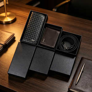 Boîtes rigides de haute qualité, boîtes d'emballage pour portefeuilles et bougies en carton noir minimaliste, luxueuses et exquises, pour boutique de cadeaux - Product Image 3