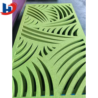Panneau mural acoustique épais en PET HENGJIU, motif feuille sculpté en profondeur, pour projets commerciaux, fourni directement par l'usine