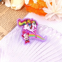 2025 Offre Spéciale mignon arc-en-ciel fille bricolage coque de téléphone portable accessoires dessin animé acrylique autocollant perles en plastique Flatback Badge bobines