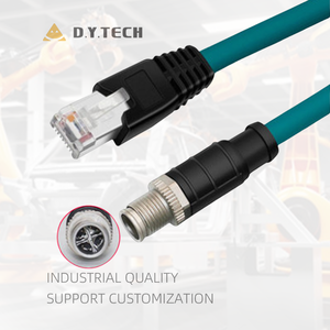Câble réseau <span class=keywords><strong>Ethernet</strong></span> Cat <span class=keywords><strong>5e</strong></span> blindé haute flexibilité M12 X-code 8 broches vers RJ45, câble de caméra industrielle étanche M12 X Code vers RJ45 - Product Image 1