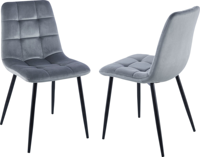 Chaises de cuisine OKAY, housse de siège et de dossier doux, chaises rembourrées grises avec pieds en métal, chaises de salle à manger en tissu velours