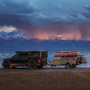 Rongcheng RY Mini Remorque de camping pliable tout-terrain légère de 10 pouces avec frein <span class=keywords><strong>électrique</strong></span>, tente supérieure imperméable, 3 personnes - Product Image 6