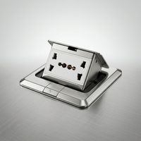Boîtier de prise de sol étanche IP45 en acier inoxydable JD22, universel, multi-standards, avec ports USB Type-C/C encastrés pour usage commercial