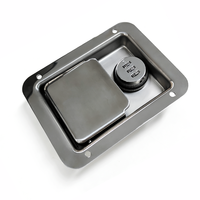 Serrure à combinaison sans clé en acier inoxydable poli durable pour camping-car, remorque, camion, en alliage de zinc, à code, encastrée, à deux points