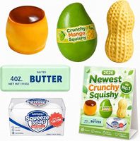 Nouvel ensemble de jouets ASMR Crunchy Squishy en gros, lot de 5, saveurs mangue, beurre de cacahuète, savon et pudding