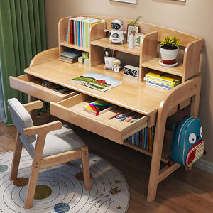 Chaise de bureau d'étude moderne pour enfants ensemble maison chambre hauteur réglable étagère en bois massif école primaire meubles de maison - Product Image 4