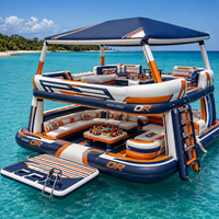 Plateforme flottante gonflable en PVC sécurisée, surface lisse, pour adultes et enfants, usage commercial en extérieur