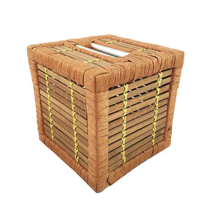 Boîte à mouchoirs durable en matériau naturel tissé à la main de haute qualité magasin de supermarché boîte à mouchoirs en papier carrée polyvalente - Product Image 6
