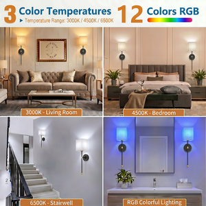 Wireless Decorative Wall <b>Sconce</b>, Long Strip Rechargeable Wall Lamp <b>Light</b> with Remote Control & Detachable Built-in Battery - Product Image 3
