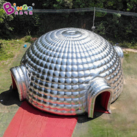 Tente gonflable publicitaire pour événements, camping, fête en plein air, tente gonflable géante en forme d'igloo avec LED pour mariage et événements