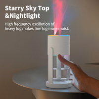 Humidificateur portable USB pour la maison et la voiture, diffuseur ultrasonique avec projection LED 7 couleurs, lampe romantique ciel étoilé