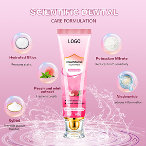 Nhãn hiệu riêng Niacinamide làm trắng kem đánh răng với lâu dài hơi thở tươi sâu làm sạch răng nhạy cảm chăm sóc Đào Hương thơm - Product Image 2