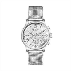 Montre-bracelet en cuir pour hommes, personnalisé avec 6 aiguilles super lumineuses, étanche, chronographe, en acier inoxydable, fermoir papillon - Product Image 4