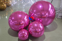 Plafond bulle de ballons toile de fond poids léger décorations d'événements de luxe ROSE CHAUD/Rose rouge grandes boules miroir gonflables brillantes
