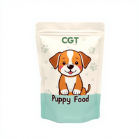 Sachet refermable à fond plat avec soufflet latéral, imprimé avec logo personnalisé, en matériaux recyclés écologiques, anti-odeur, pour aliments pour chiens