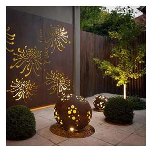 Weathering Corten Steel Art Deco Waterproof Outdoor LED Garden Path Bollard Lamp <b>Light</b> Sculpture Decorative <b>Post</b> - Product Image 1