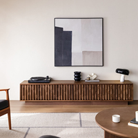 Mueble de TV de Madera Maciza Estilo Nórdico, Moderno y Minimalista, Venta Directa de Fábrica, Mueble de TV de Madera Maciza Estilo Vintage