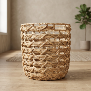 Panier de rangement en jacinthe d'eau tissé à la main décorations de noël décoratives pour la maison cadeaux Laundari panier jiahao boîtes de rangement et bacs - Product Image 1
