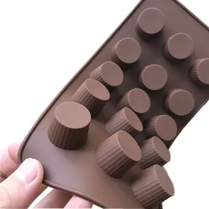 Moules à chocolat à cylindre rond, moule à glace de Pudding de chocolat de qualité alimentaire à 15 cavités à haute température pour four de bricolage