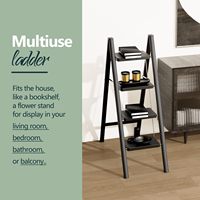 Echelle pliante en acier à 4 marches avec pédales antidérapantes Tabouret de ménage portable et robuste pour une utilisation en appartement
