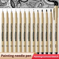 Meilleures ventes, ensemble de 12 stylos marqueurs professionnels pour le dessin d'anime, stylo à trait fin noir, stylo à trait pour artiste