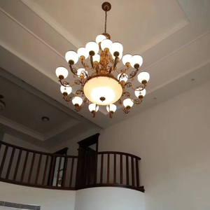 Custom French Style Solid Brass Chandelier, Luxury Vintage Handmade <b>Pendant</b> Light for Living Room Villa Hotel Decoration - Product Image 3