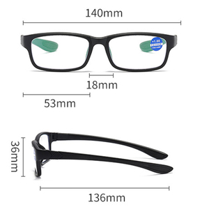 Kính đọc sách nam nữ thể thao chống ánh sáng xanh đọc Kính Đen Đỏ TR90 khung kính mắt lão thị + 100 đến + 400 Kính - Product Image 6