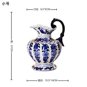Ensemble de carafes et vases en porcelaine bleue et blanche, motif floral, carafe en céramique chinoise traditionnelle pour la décoration de la <span class=keywords><strong>maison</strong></span> et l'arrangement floral - Product Image 5