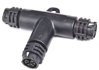 Connecteur de câblage solaire en nylon M19 T auto-bloquant 4 broches étanche IP67, répartiteur 1 entrée 2 sorties, 3 ports femelles