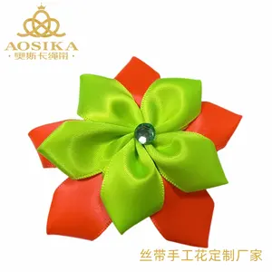 Aosika 8cm Satin Ribbon Flower Wedding Decoration Handmade Bride Double Bouquet Perfume Bottle Gift Pentagram Diamond