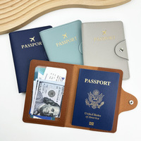 Portefeuille de voyage en PU tendance pour les voyages, porte-passeport en cuir PU avec boucle, grande capacité, logo personnalisé, cadeau promotionnel pour entreprise