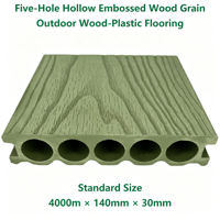 Plancher composite WPC creux à 5 cavités pour extérieur, surface lisse, 140x30mm, longueur personnalisée, plusieurs couleurs, résistant à l'humidité, pour jardin