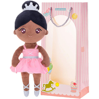 QunZe America – poupée en peluche noire pour enfants, tenue de danse à petit chignon, robe magnifique