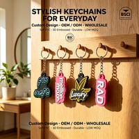 Porte-clés personnalisé en PVC souple, porte-clés en caoutchouc 3D gaufré avec logo personnalisé, OEM ODM, vente en gros, usine BSCI, caoutchouc souple imperméable