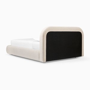 <span class=keywords><strong>Letto</strong></span> <span class=keywords><strong>Matrimoniale</strong></span> Moderno di Lusso con <span class=keywords><strong>Testiera</strong></span> Arrotondata in <span class=keywords><strong>Tessuto</strong></span> Testurizzato e Struttura in Legno - Product Image 5