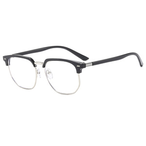 Psn Half Rim Metal <b>Eyeglasses</b> Black Men's Optical <b>Frame</b> Clear Cr-39 Lenses Medium Size 2024 - Product Image 4