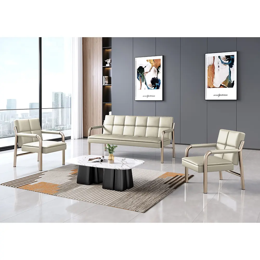 Hot Selling Latest Design Leather Office Sofa Sets Factory New Style Modern Sectional Sofa Office Sofa Set Furniture