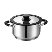 Panci Masak Stainless Steel dengan Tutup dan Berbagai Ukuran Panci Masak Dapur dengan Tutup Silikon Kaca Tahan Panas panci induksi