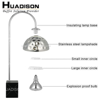 Huadison Hotel Silver martelé chauffe-aliments lampe moderne éclairage alimentaire unique 150 Watt lampe chauffante pour la restauration