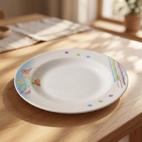 Assiette à dîner en mélamine moderne personnalisable de 9 pouces, durable et écologique pour la maison et l'hôtellerie